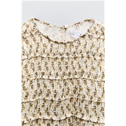 FLORAL DOTTED MESH DRESS