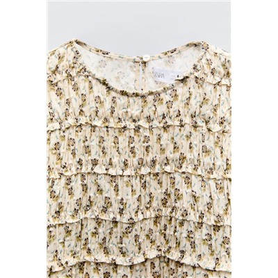 FLORAL DOTTED MESH DRESS