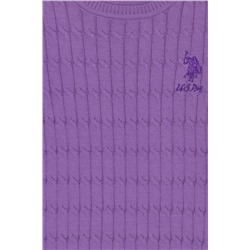 Kız Çocuk Lila Basic Bisiklet Yaka Triko Kazak