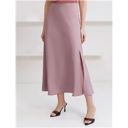 Юбка миди с разрезом скроенная по косой из плотного лиоцелла