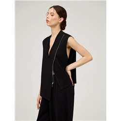 Черный асимметричный жилет