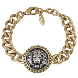 Браслет огненный лев (покрытие античное золото, античное серебро) 18-21см, Есть комплект