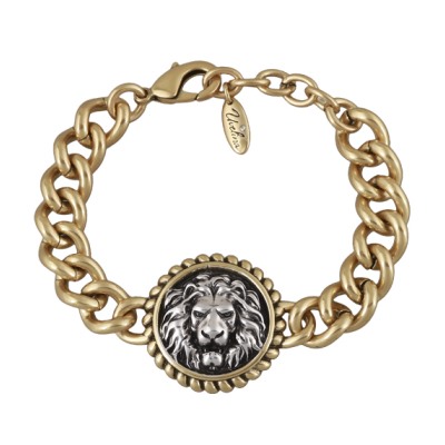 Браслет огненный лев (покрытие античное золото, античное серебро) 18-21см, Есть комплект