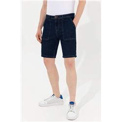 Erkek Koyu Mavi Jean Şort