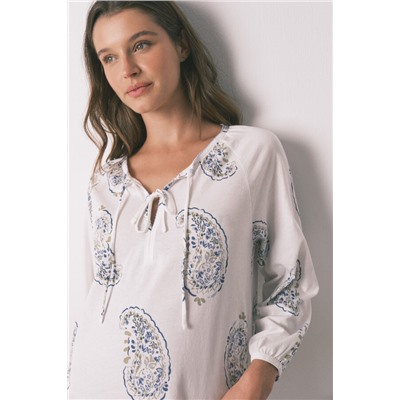 Camisón midi estampado Paisley