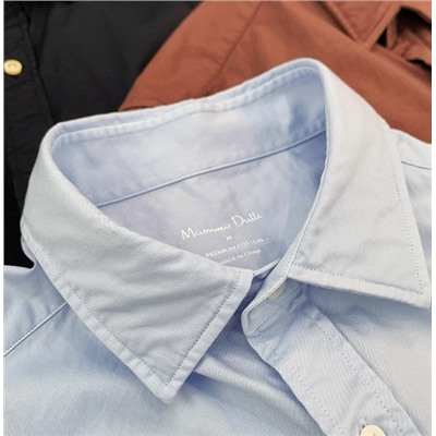 Мужская повседневная рубашка с длинным рукавом из 100% ПРЕМИАЛЬНОГО ХЛОПКА  МАССИМО Д