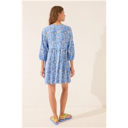 Camisola midi flores manga abullonada