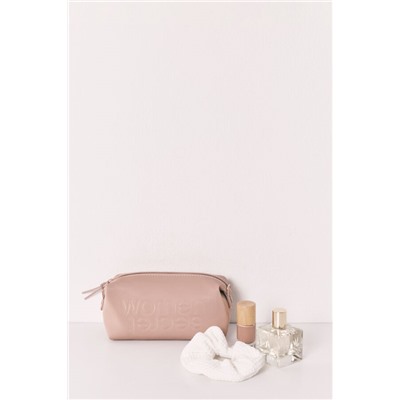 Neceser pequeño goma marrón