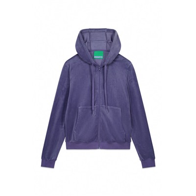 Chaqueta terciopelo cremallera azul