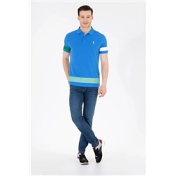 Erkek Saks Polo Yaka Tişört