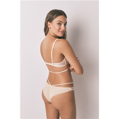 Braga brasileña encaje lurex nude