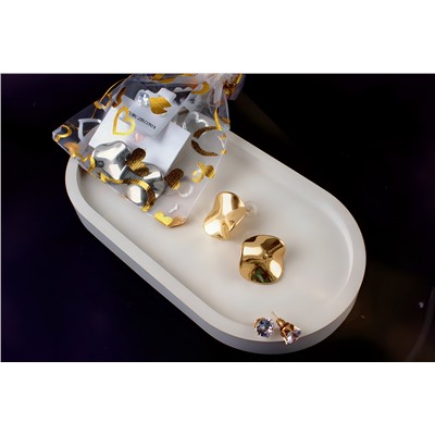 Серьги с эффектом мятого металла Круг  + Подарок