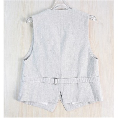 Жилет в стиле «пригородный», из смеси хлопка и льна,