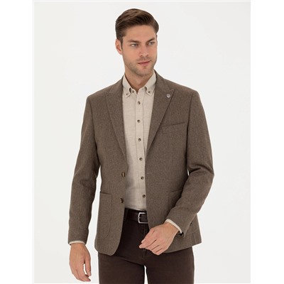Kahverengi Slim Fit Ceket