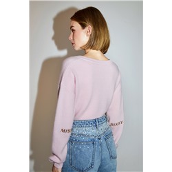 Jersey de lana y cachemir Rosa empolvado