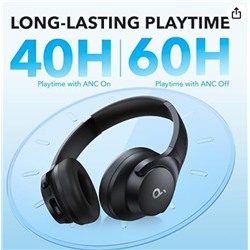 Soundcore by Anker Q20i Hybrid Active Noise Cancelling Headphones, Wireless Over-Ear Bluetooth, 40H Long ANC Playtime, Hi-Res Audio, Big Bass, Customize via an App, Transparency Mode (Black)