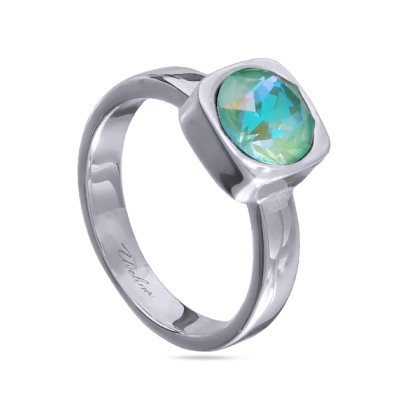 Кольцо Теннис (кристаллы SW мятные 8мм; покрытие родий), Есть комплект