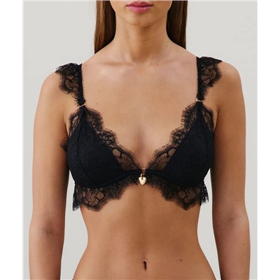 Sujetador triangular push-up de encaje