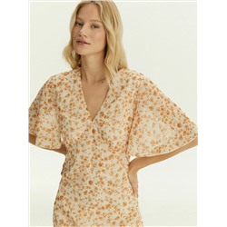 Платье мини из шифона с цветочным принтом, PL1724/voile