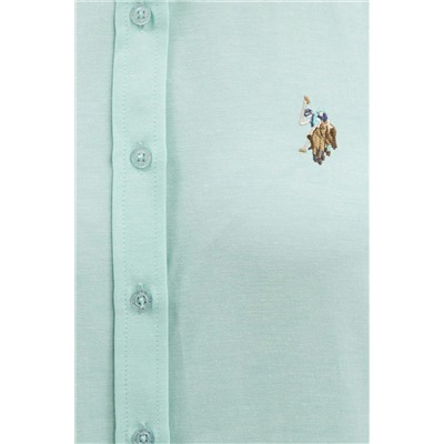 Kadın Mint Uzun Kollu Basic Gömlek