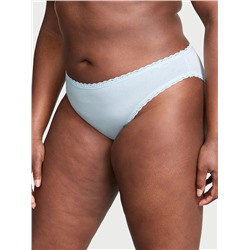 Cotton Pointelle Lace-Waist Bikini