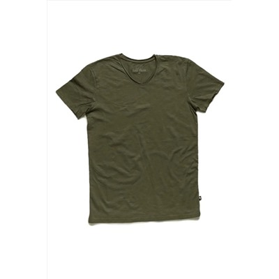 Bad Bear, V-neck Erkek Koyu Yeşil Tişört