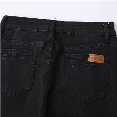 Женские джинсы-клеш с рваными краями