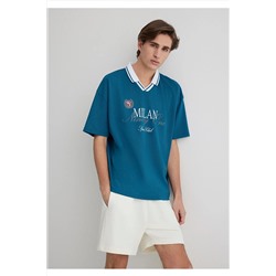 Mavi Milan Baskılı Forma Tişört Loose Fit / Bol Rahat Kesim 0612711-70890