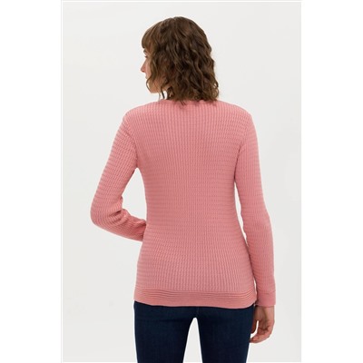 Kadın Pudra Bisiklet Yaka Basic Kazak