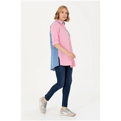 Kadın Pembe Uzun Kollu Gömlek