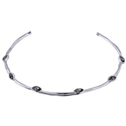 Колье Эйва (кристаллы SW темно-серые; покрытие родий), Есть комплект