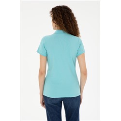 Kadın Mint Basic Polo Yaka Tişört