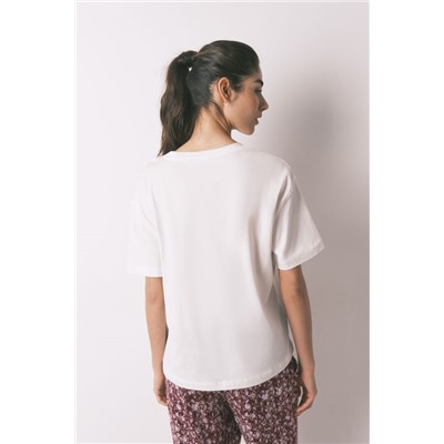 Camiseta manga corta 100% algodón blanco