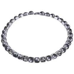 Колье Теннис (кристаллы SW темно-серые 8мм, Майорка; родий) 37-40см, Есть комплект