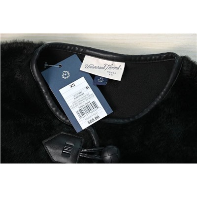 Высококачественная роскошная черная искусственная шуба