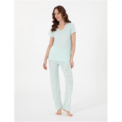Mint Kısakollu Pijama Takımı