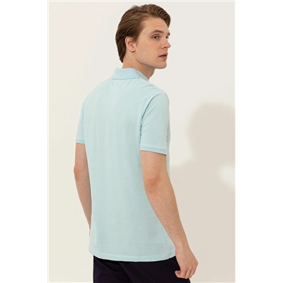 Erkek Aqua Polo Yaka Basic T-Shirt