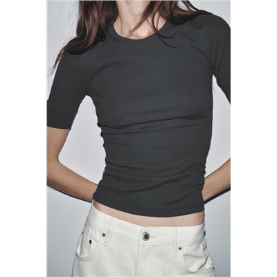 RIB SHORT SLEEVE T-SHIRT