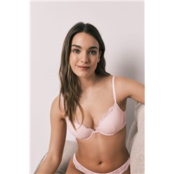 Sujetador push up encaje rosa GORGEOUS