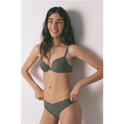 Sujetador clásico BEAUTIFUL relleno encaje kaki