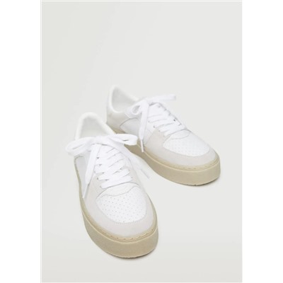 Deportivas piel cordones -  Mujer | MANGO OUTLET Melilla