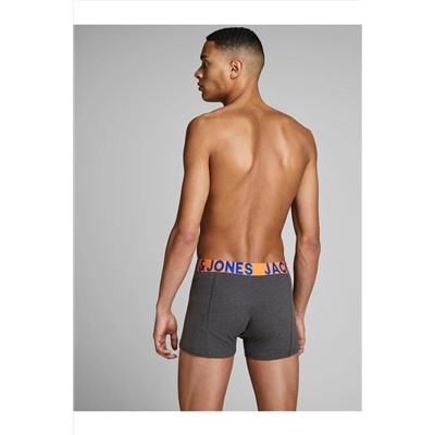 Jack & Jones Erkek 3'lü Renkli Logolu Boxer Paketi