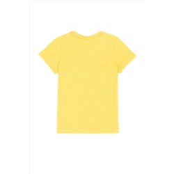 Erkek Çocuk Açık Sarı Bisiklet Yaka Tişört