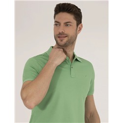 Açık Yeşil Slim Fit Polo Yaka Merserize Tişört