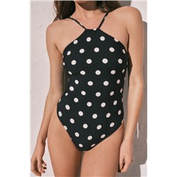 Bañador moldeador estampado lunares negro