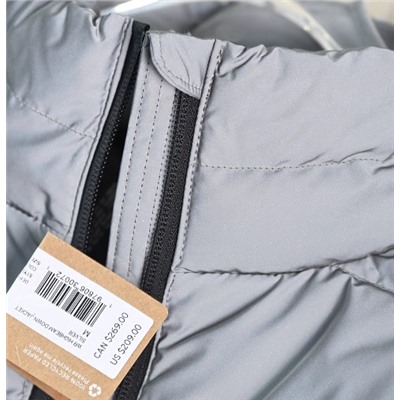 Женская курткаиз светоотражающей ткани 80% флиса, воротник-стойка, ветрозащитная и тёплая, приталенная