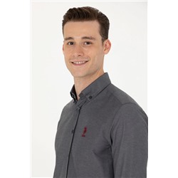 Erkek Antrasit Uzun Kollu Basic Gömlek