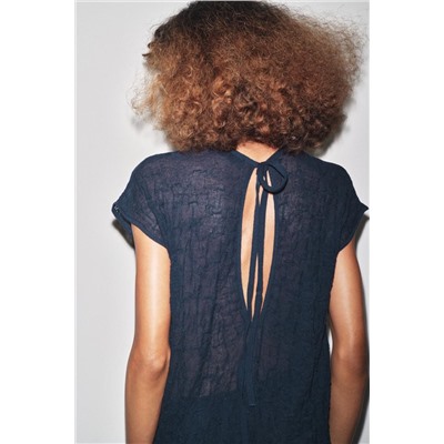 FINE KNIT CRINKLED MIDI DRESS