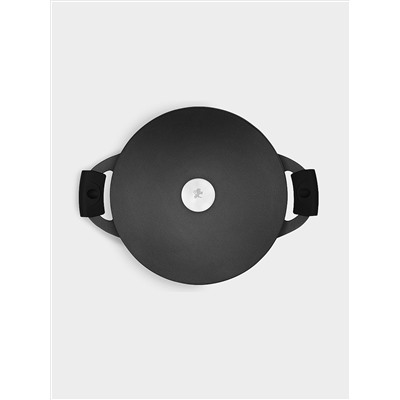 Кастрюля, 28 см, 6.3 л, с крышкой, с покрытием, алюминий, чёрная, Agile