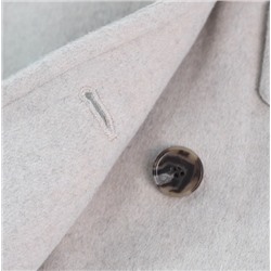 Женское Элегантное двубортное длинное шерстяное пальто с воротником из шерсти  ЛАЙ*М